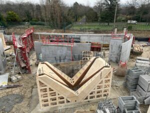 Implantation axe de chantier pour construction d'une école à Bobigny 93