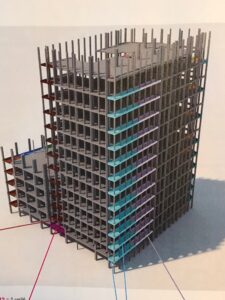 Reception du R+3 béton d'un immeuble, pour construire les 13 niveaux suivants en bois-porte Ivry à Paris